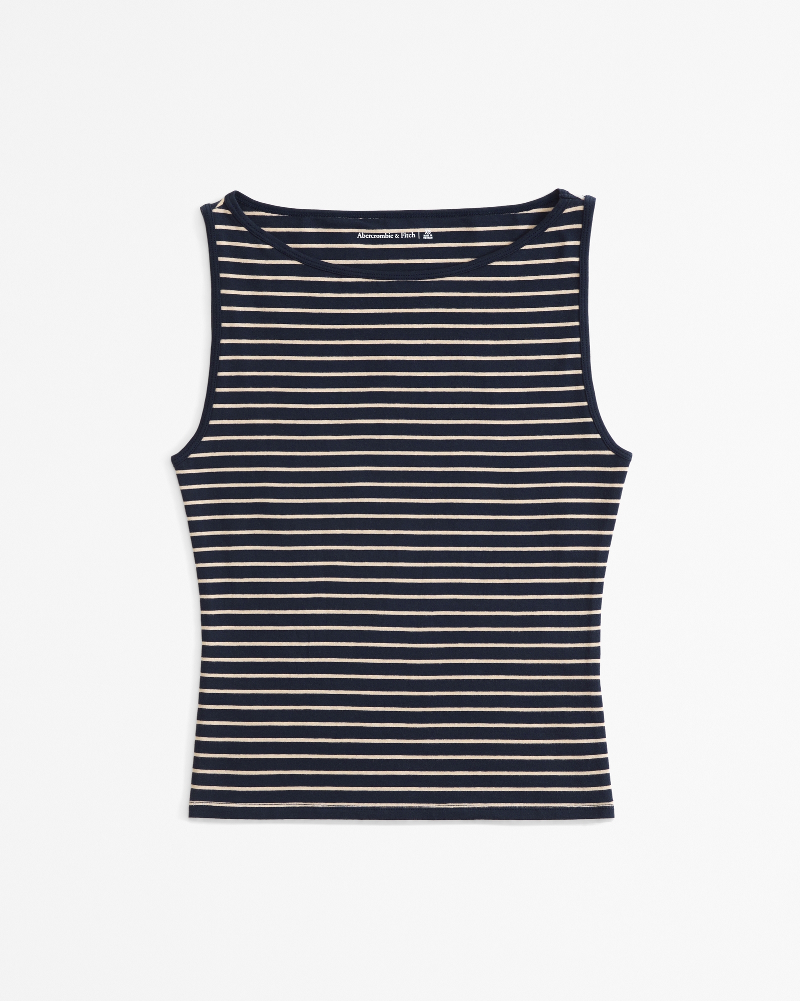 Cotton-Blend Seamless Fabric Boatneck Top