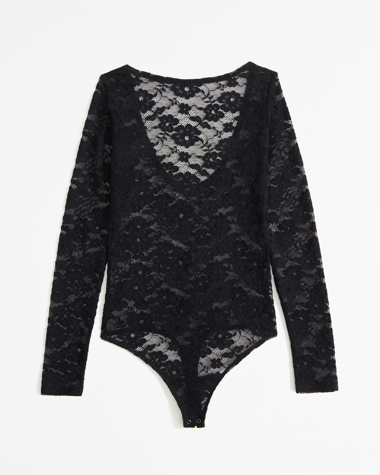 Long-Sleeve Lace Slash Bodysuit