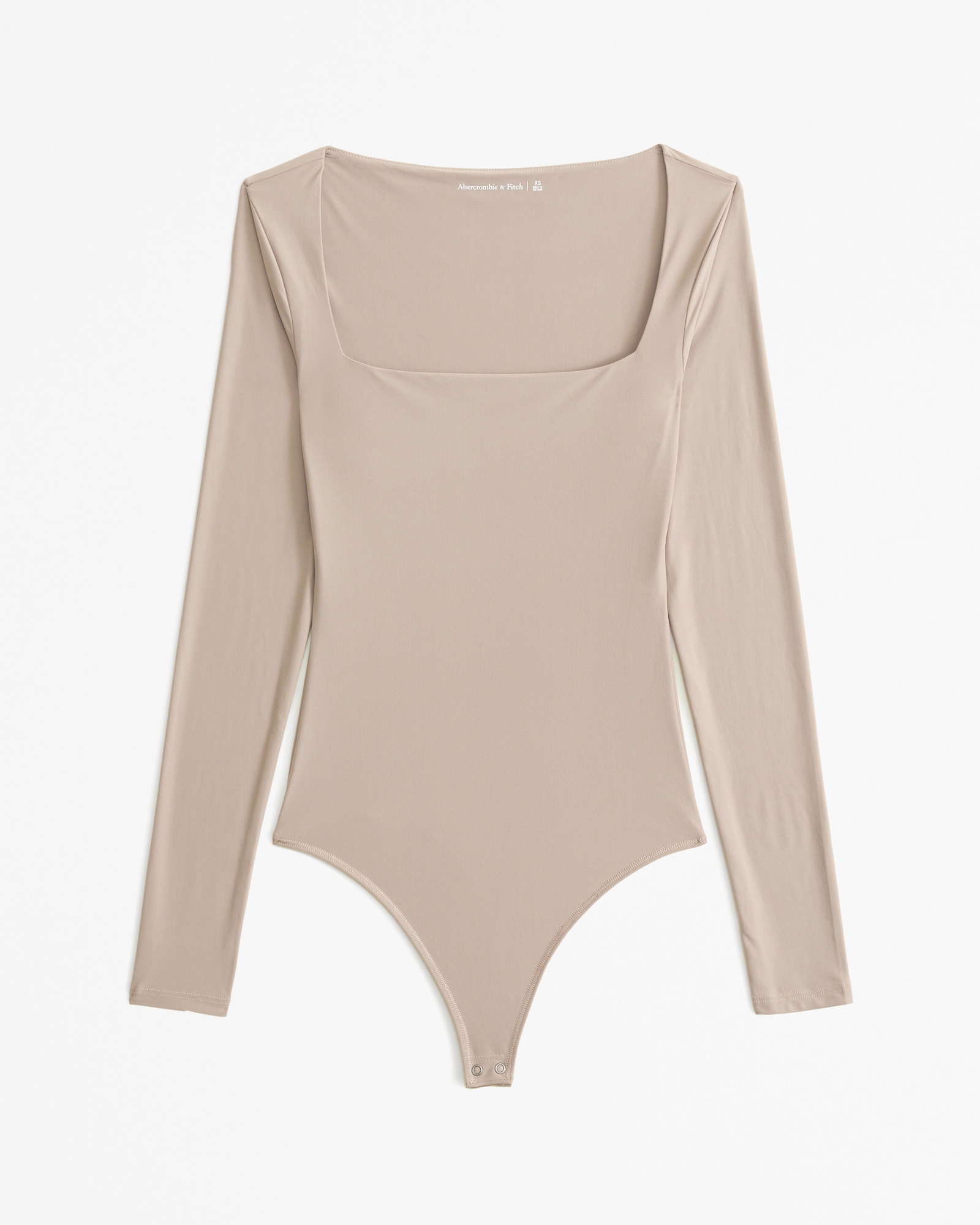 Soft Matte Seamless Long-Sleeve Squareneck Bodysuit