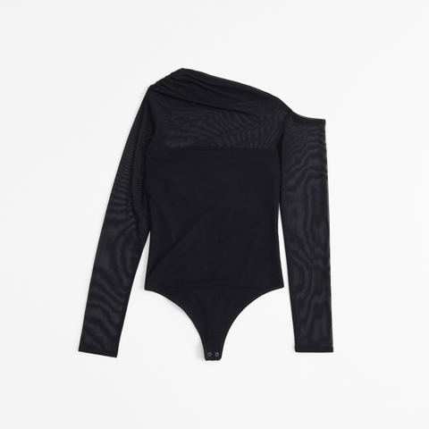 Боди Draped, длинный рукав, сетка — Abercrombie & Fitch