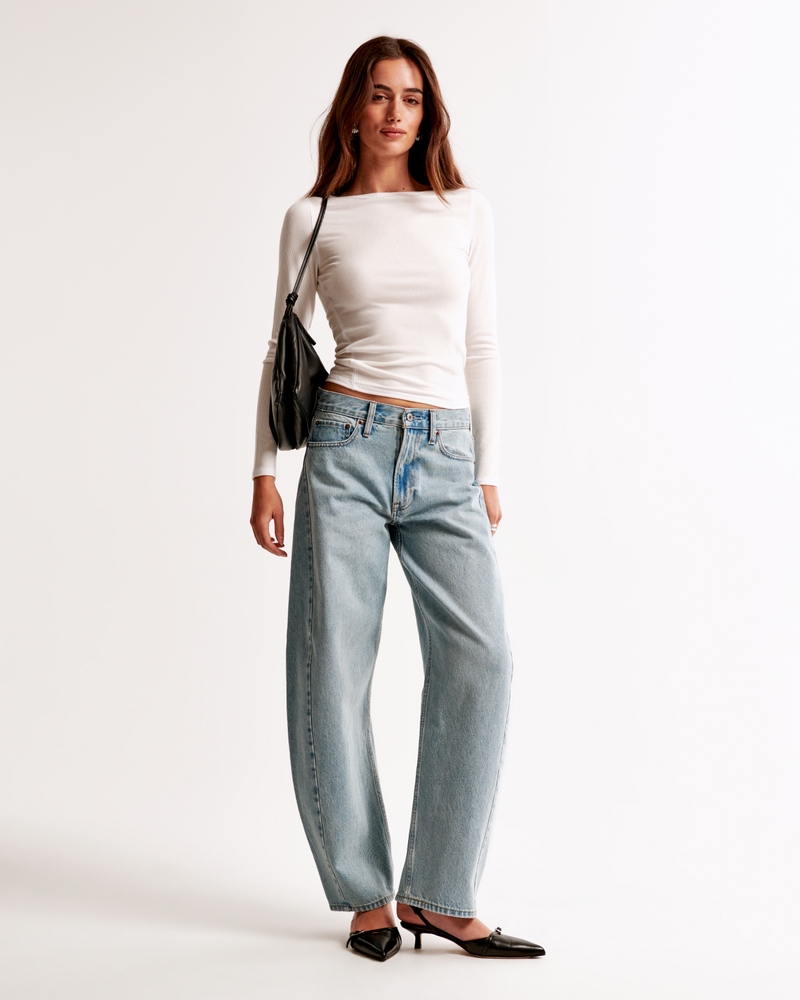 Long-Sleeve Featherweight Rib Tuckable Slash Top
