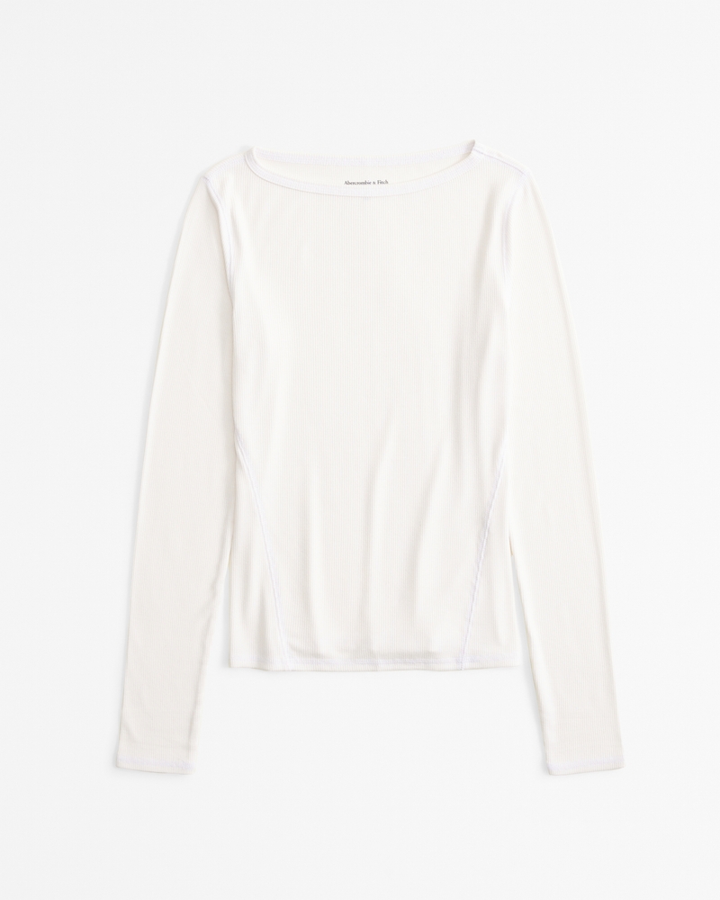 Women's Long-Sleeve Featherweight Rib Tuckable Slash Top | Women's Tops ...