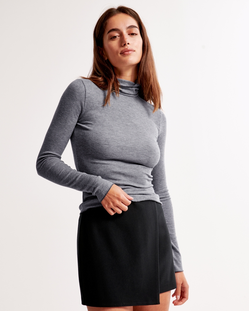 Long winter wool skirt women 4747