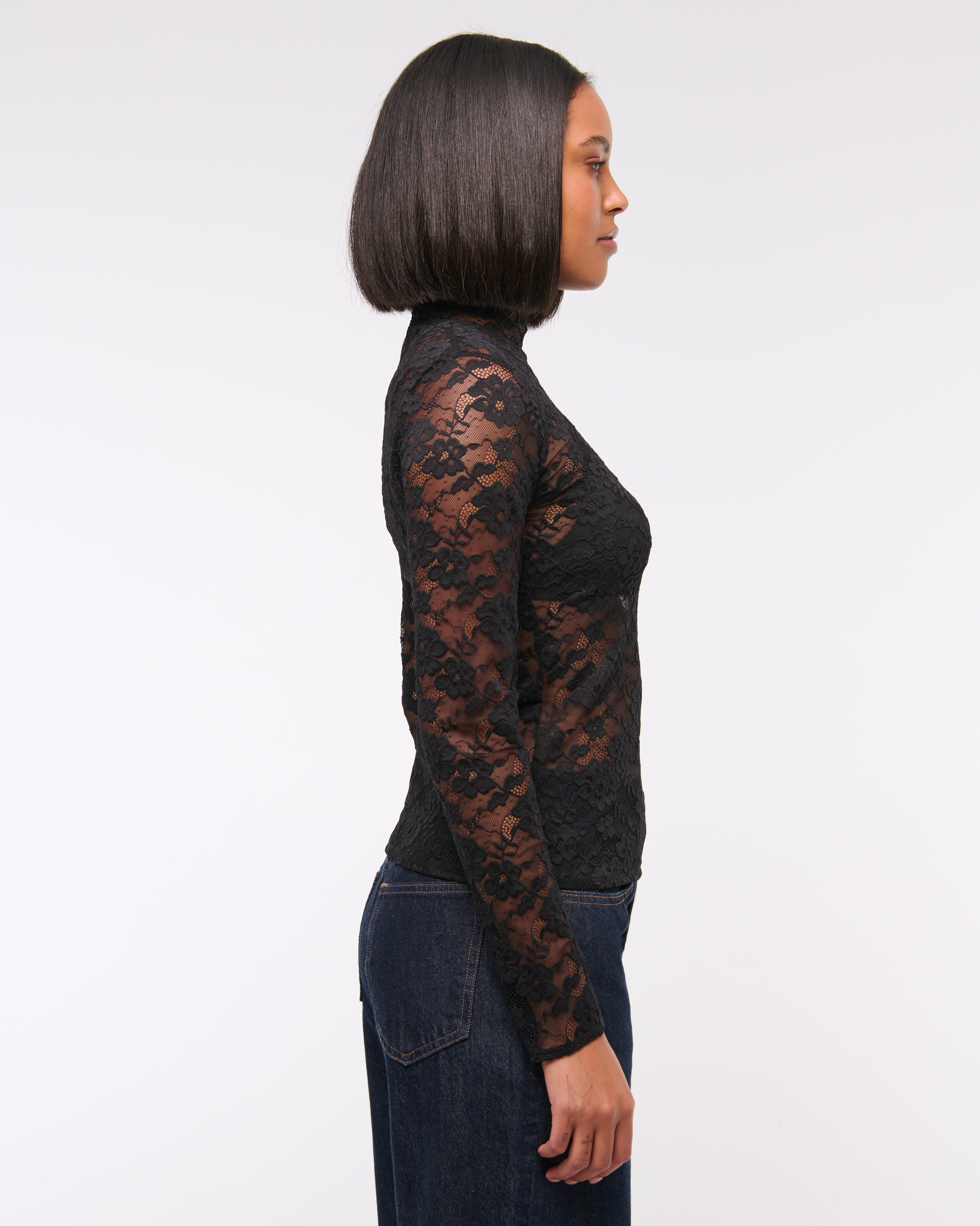 BLACK TANK TOP IN LACE | Rabanne