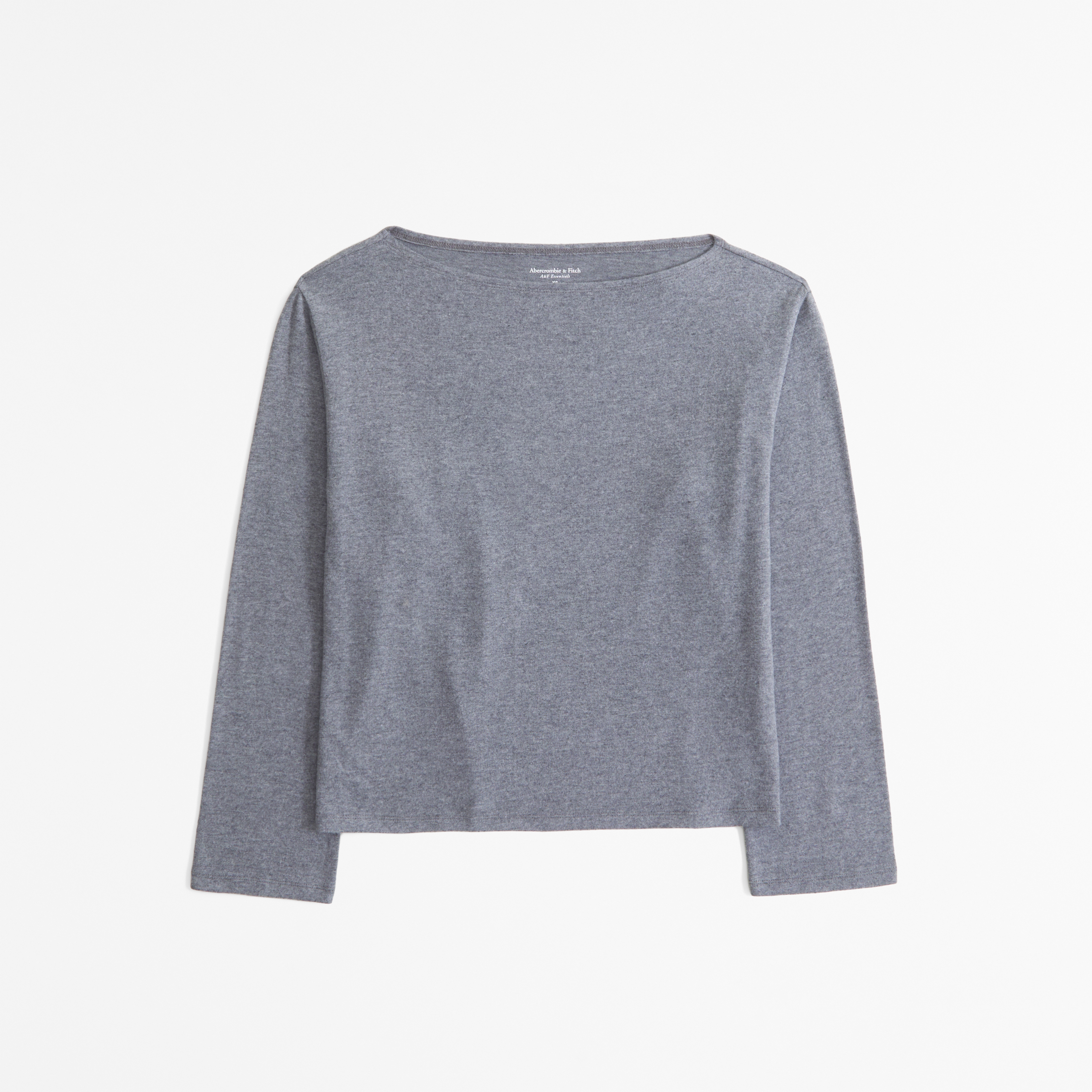 Abercrombie & Fitch Long-sleeve Cozy Lounge Knit Tuckable Slash Tee In Gray