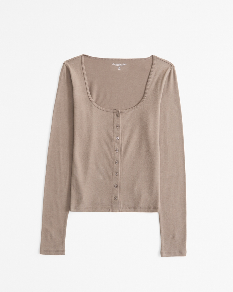 Button Through Top | Midnight