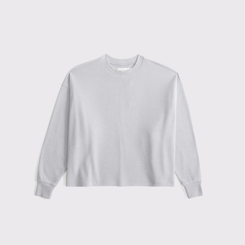 Женские футболки Abercrombie & Fitch Long-Sleeve Oversized Lounge Waffle Tee