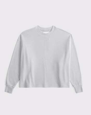 Long-Sleeve Oversized Lounge Waffle Tee