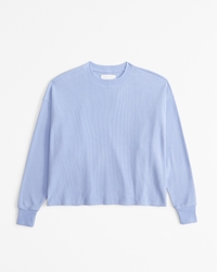 Long-Sleeve Oversized Lounge Waffle Tee