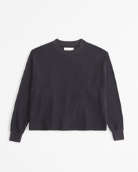 Long-Sleeve Oversized Lounge Waffle Tee