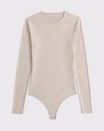 Women's Soft Matte Seamless Long-Sleeve Crew Bodysuit | Women's Tops ...