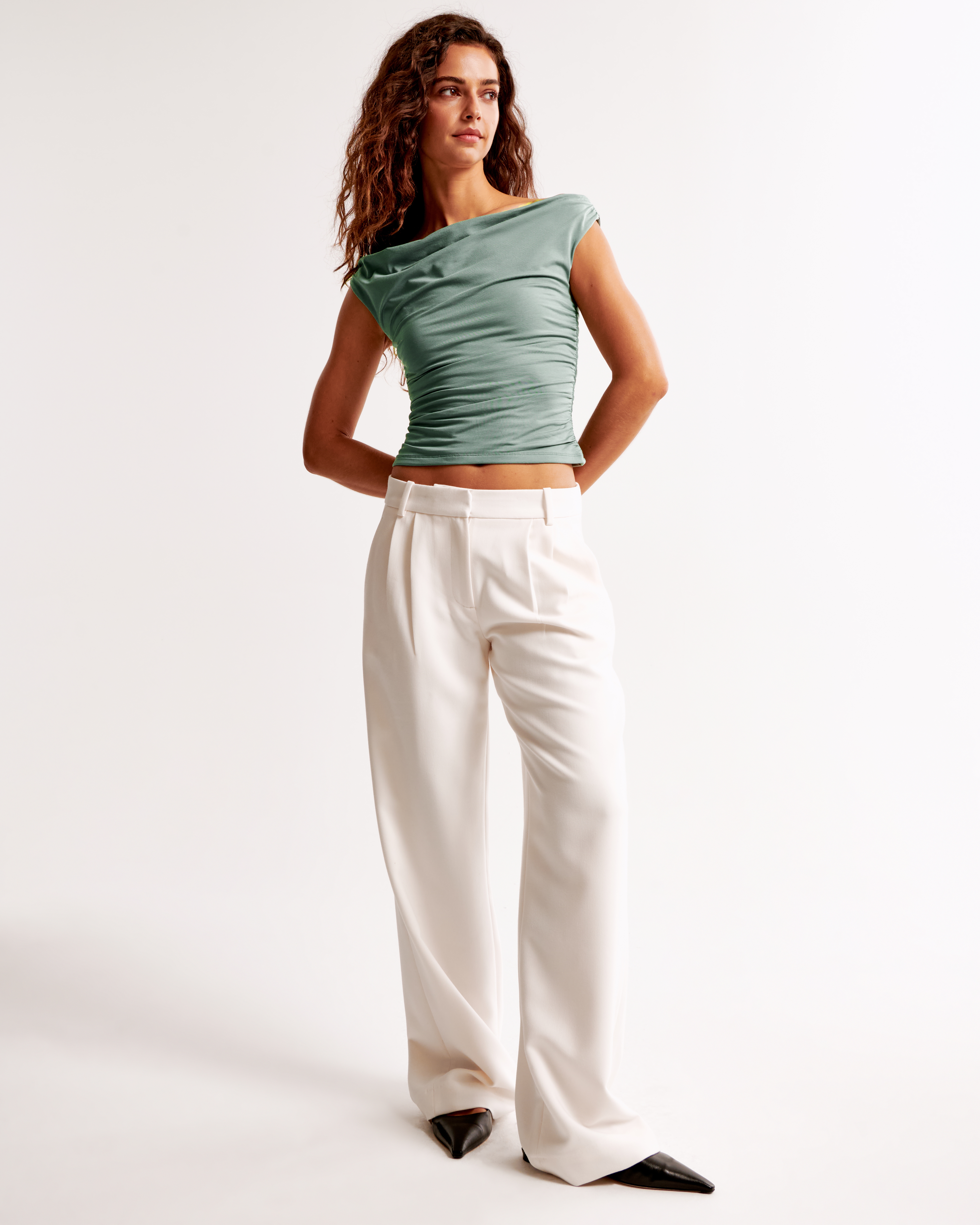 Women's Off-The-Shoulder Ruched Top | Women's Clearance