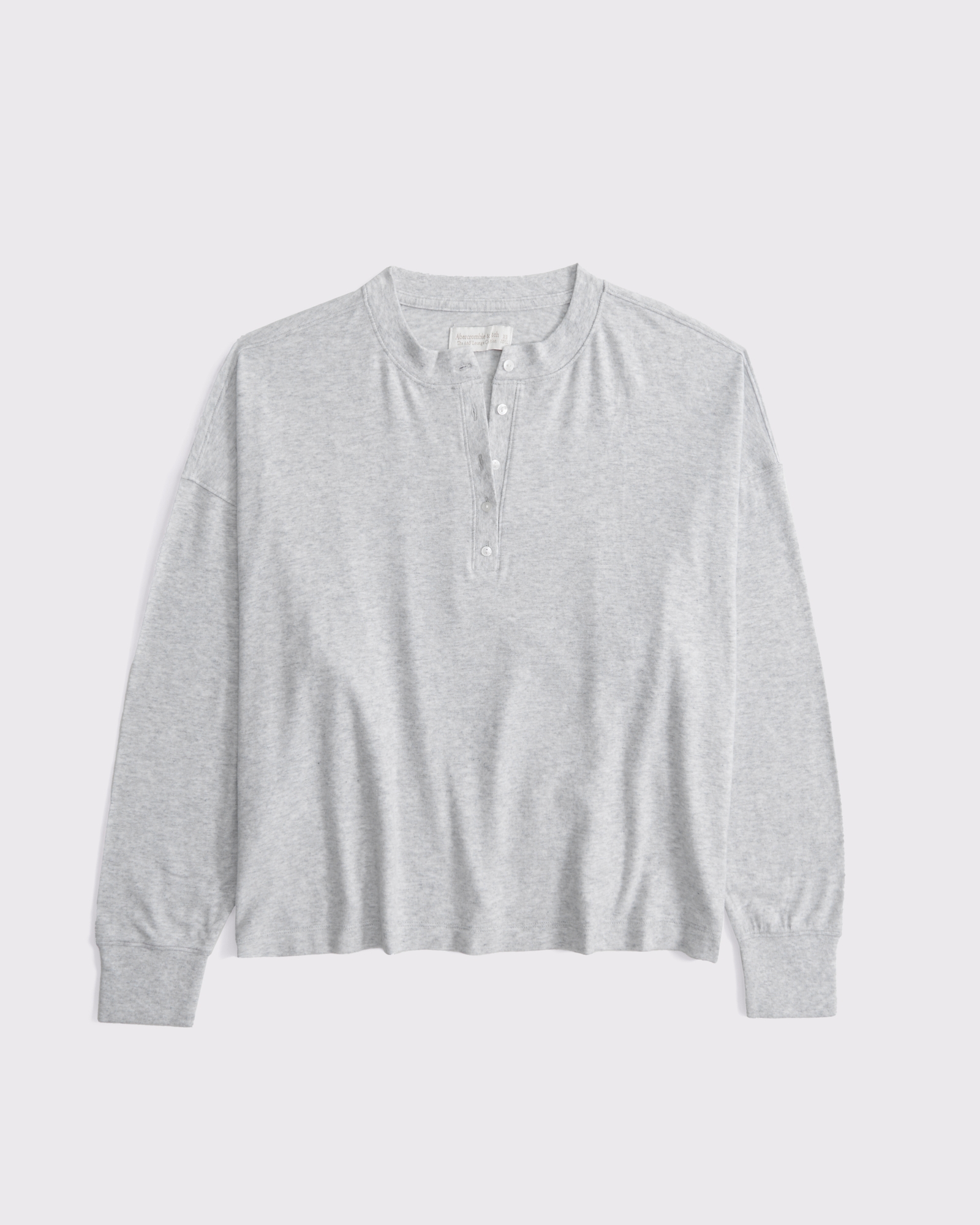 Long-Sleeve Cozy Lounge Knit Oversized Henley Top