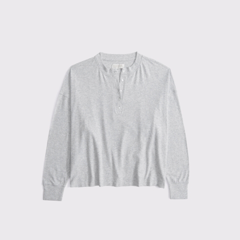 Женские топы Abercrombie & Fitch Long-Sleeve Cozy Lounge Knit Oversized Henley Top