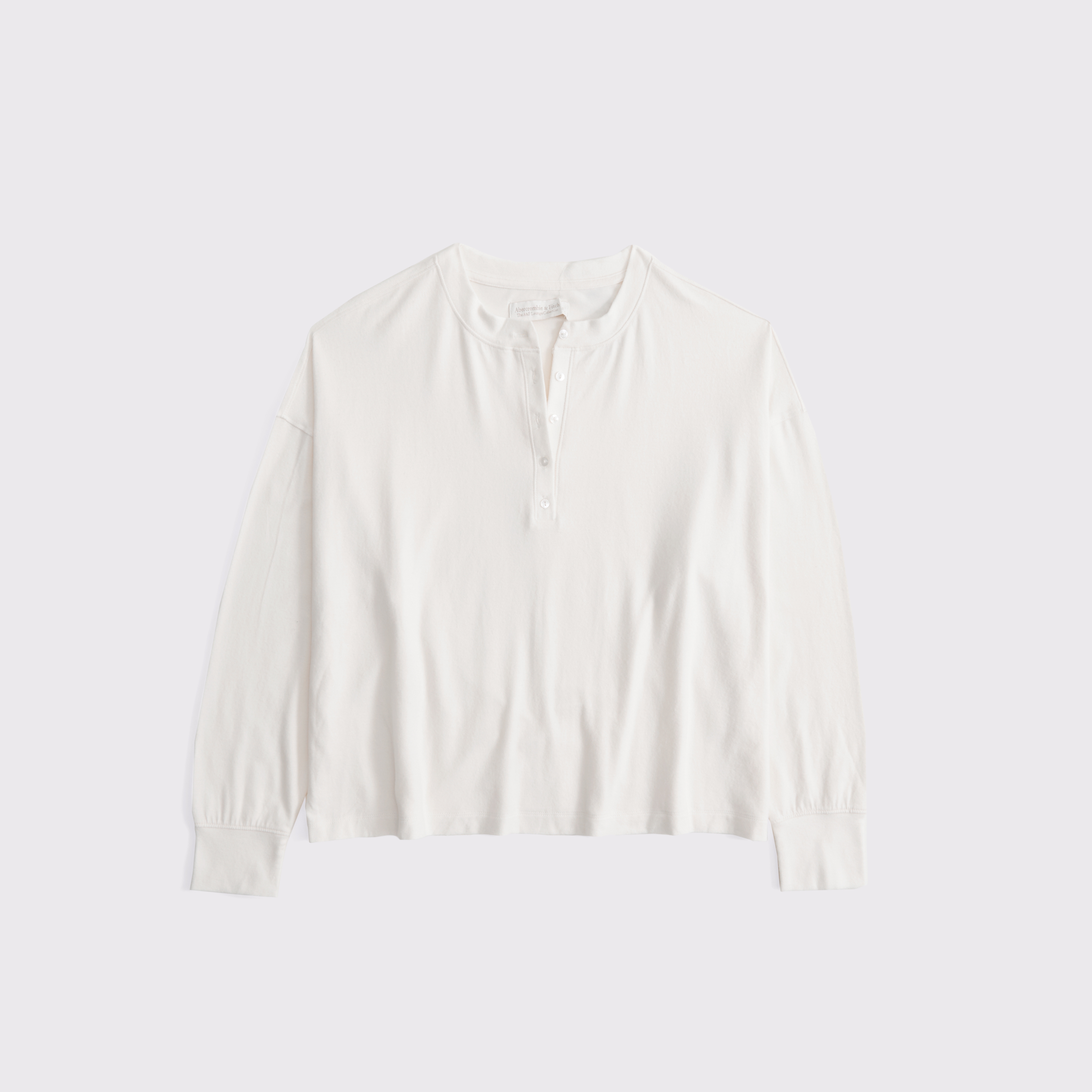 Women's Long-Sleeve Cozy Lounge Knit Oversized Henley Top