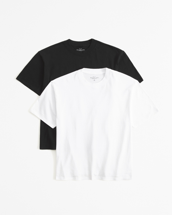 2-Pack Essential Easy Tees, Black And White