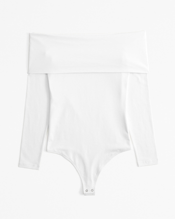 Women's Long-Sleeve Cotton-Blend Seamless Fabric Off-The