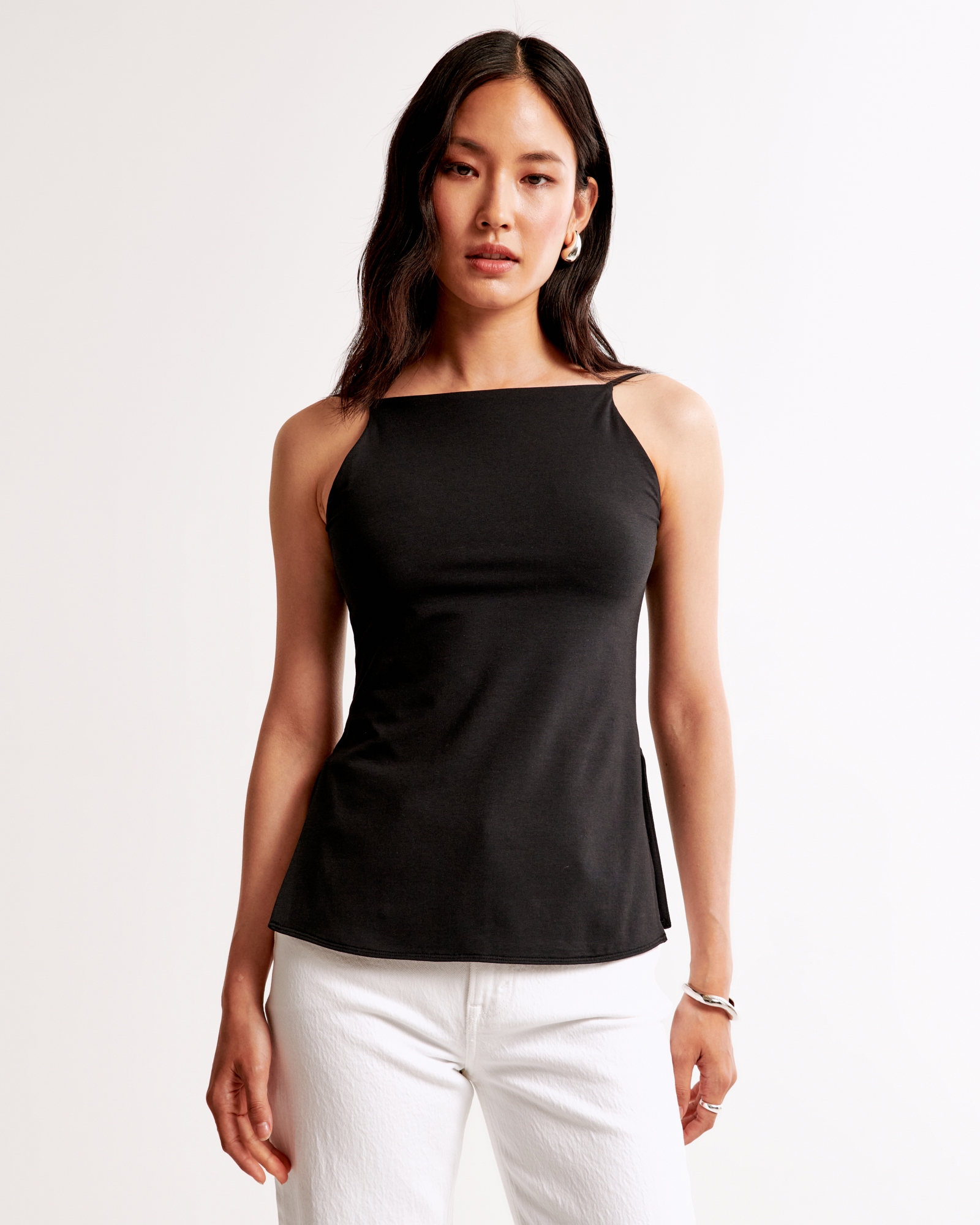 Longline Cotton-Modal Apron Top