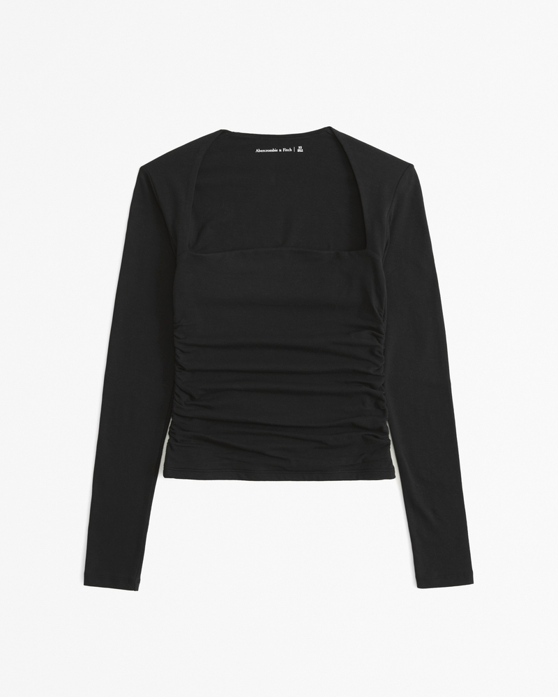Ellie Cupro Tie Front LS Top