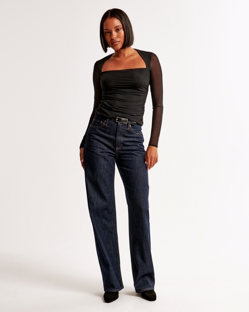 The A&F Ava Long-Sleeve Mesh Top