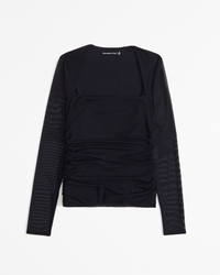 The A&F Ava Long-Sleeve Mesh Top