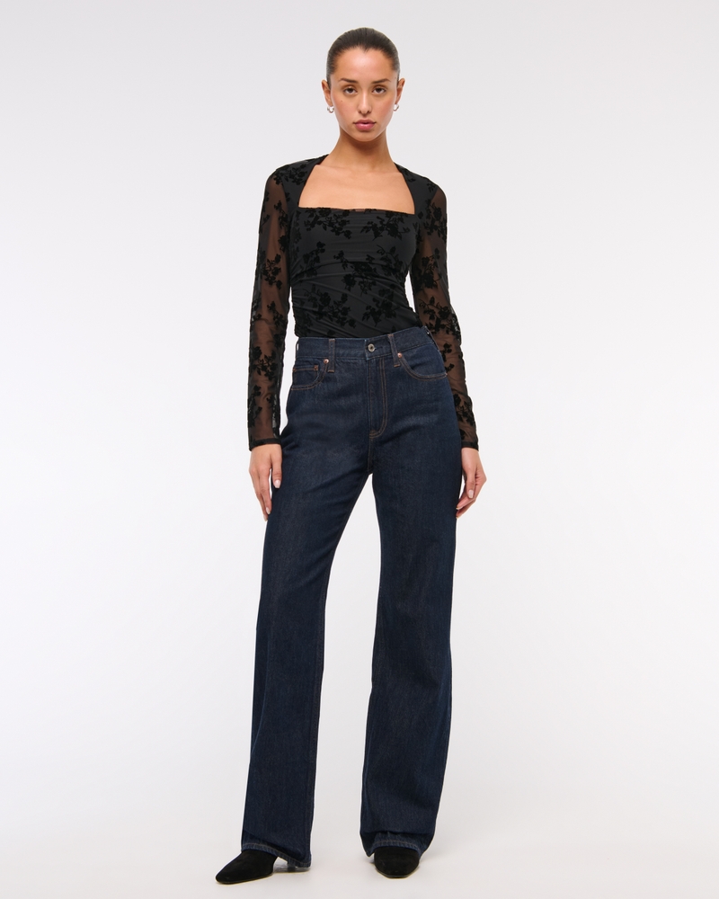 The A&F Ava Long-Sleeve Mesh Top
