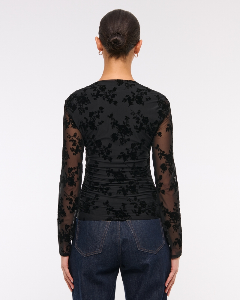 The A&F Ava Long-Sleeve Mesh Top
