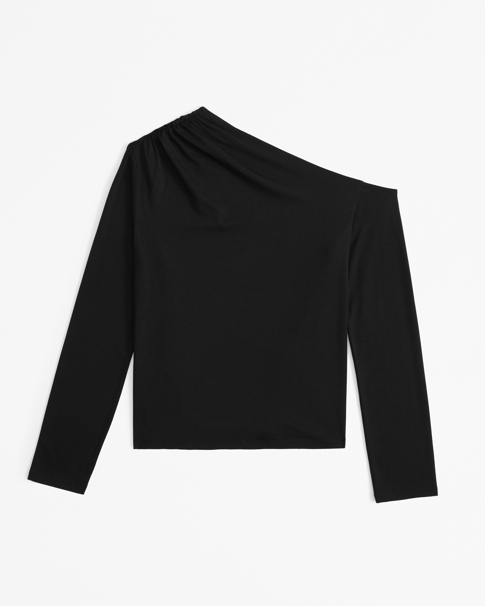 Long-Sleeve Cotton-Modal Asymmetrical Top