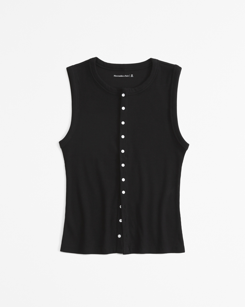 Rib Crew Tank in Black Rib Crew Tank in Black