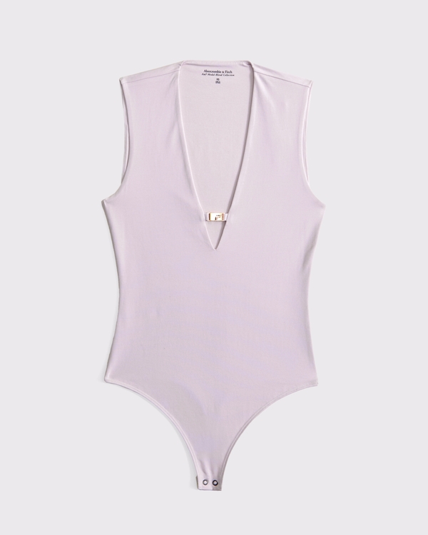 Plunge Hardware Bodysuit, Light Pink view 1