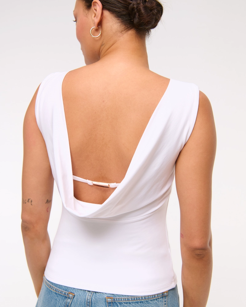 Draped Cowl Hardware Back Top