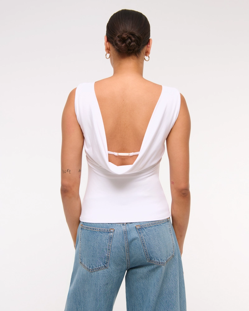 Draped Cowl Hardware Back Top
