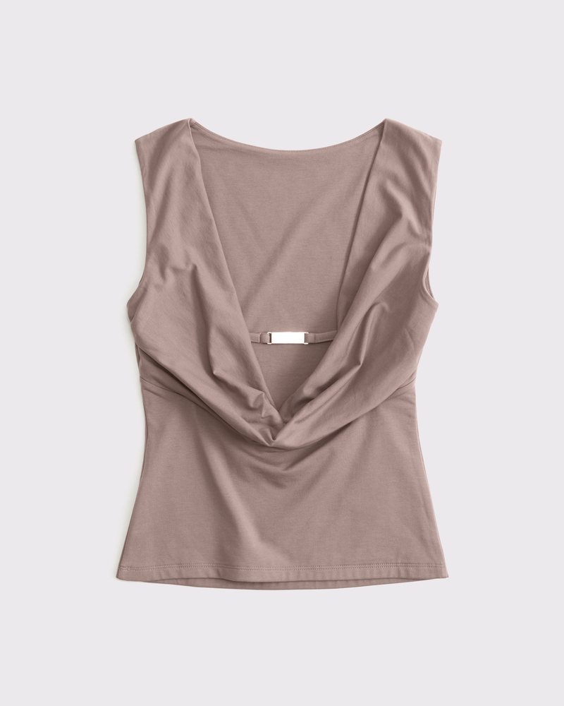 Draped Cowl Hardware Back Top