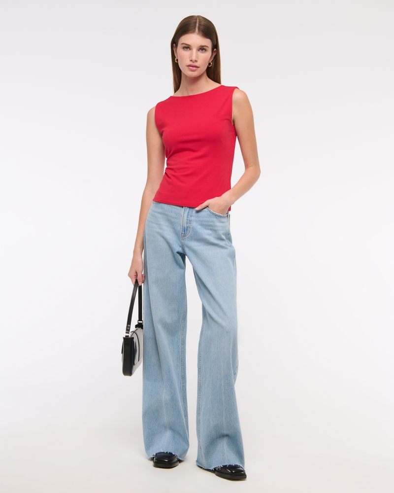 Draped Cowl Hardware Back Top