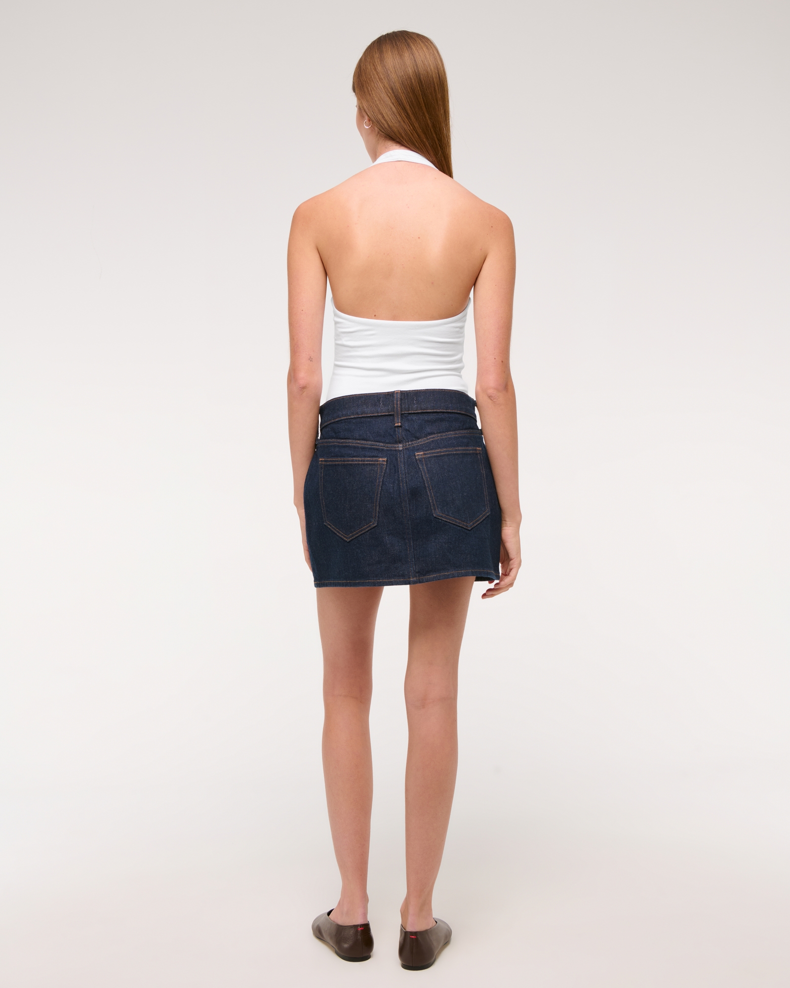 Cotton-Blend Seamless Fabric Halter Bodysuit