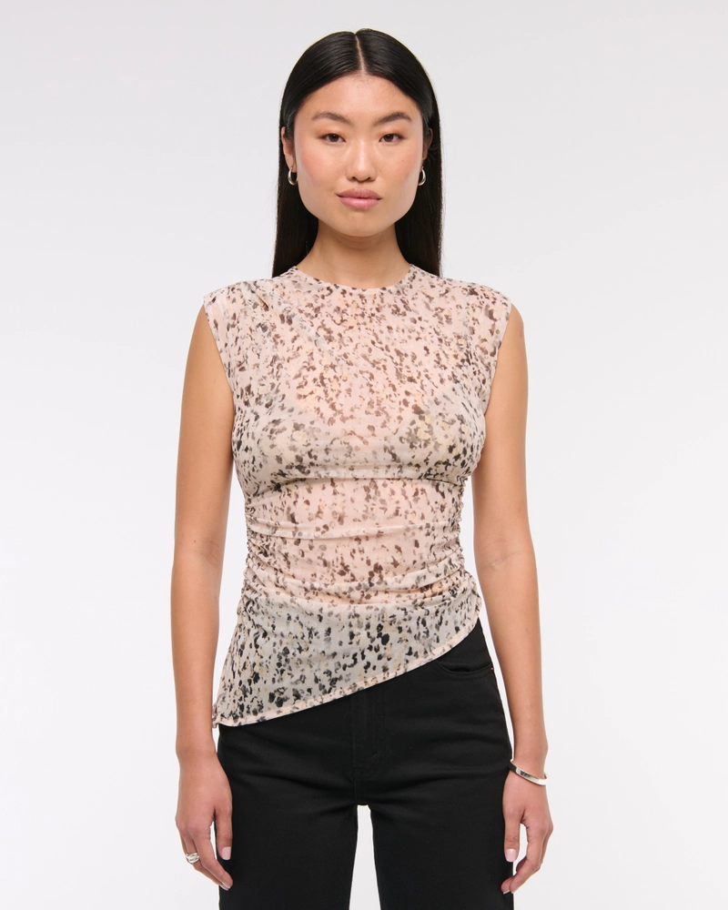 Draped Mesh Top