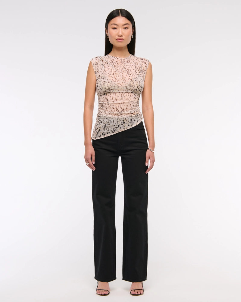 Draped Mesh Top