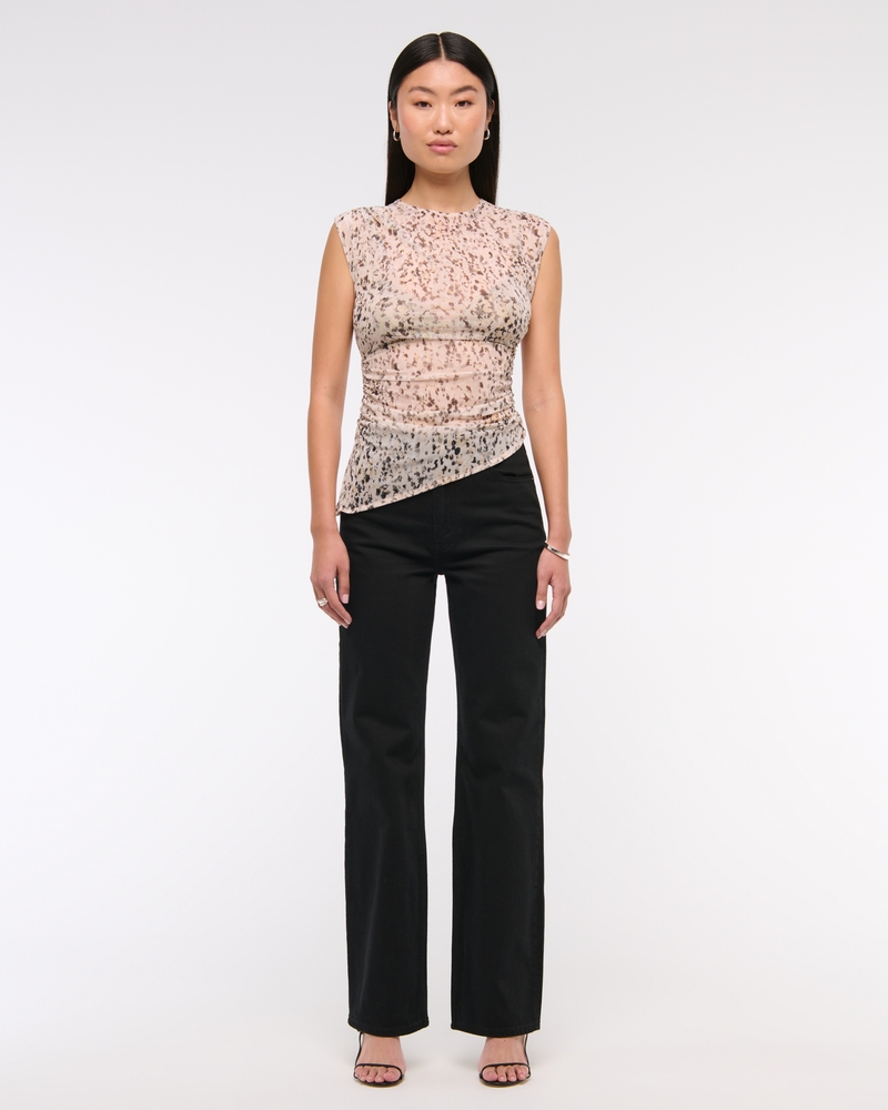 Draped Mesh Top