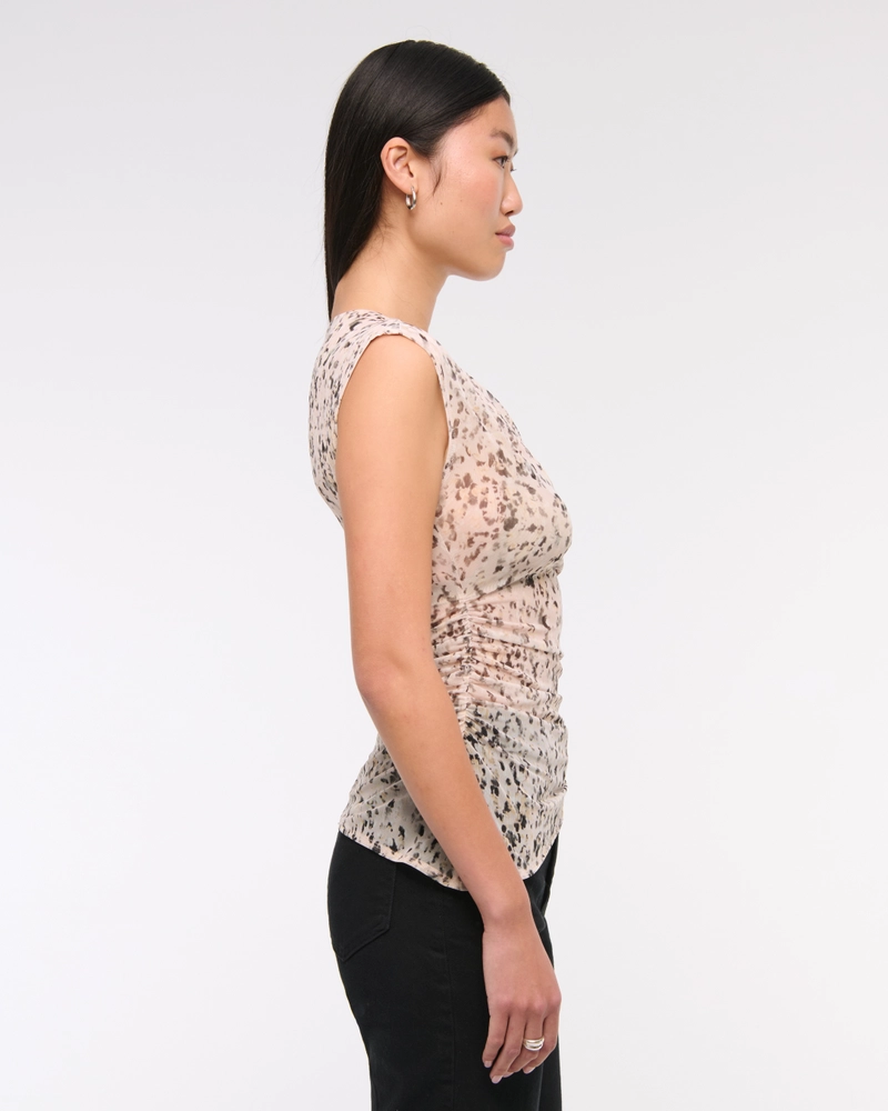Draped Mesh Top