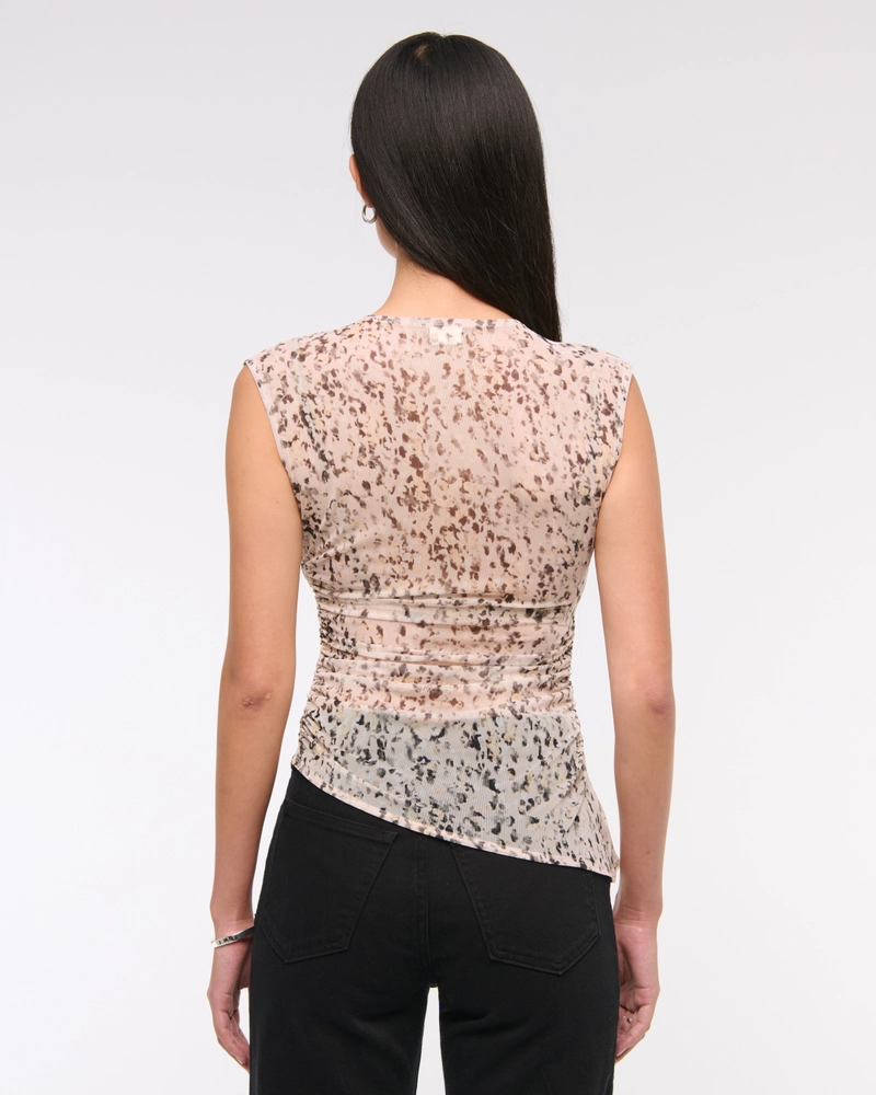 Draped Mesh Top