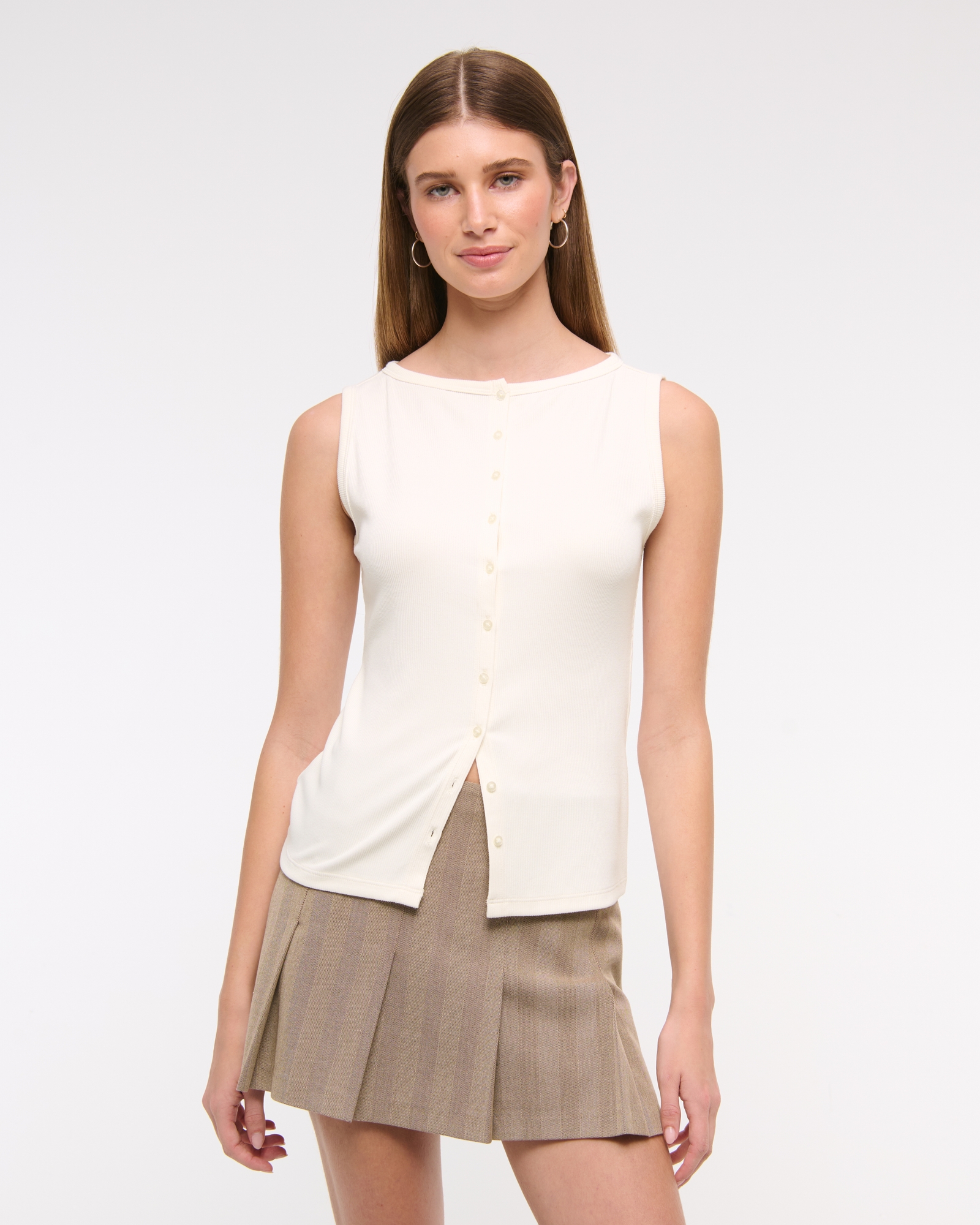 Slash Button-Through Top