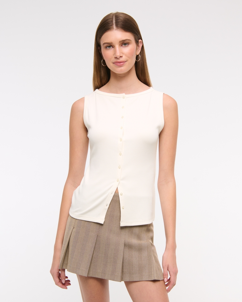 Button Through Top | Midnight