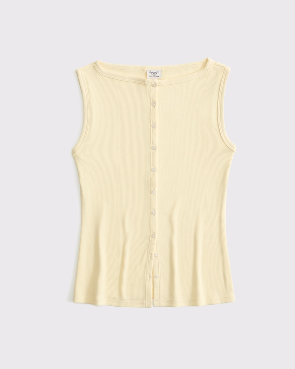 Slash Button-Through Top, Yellow view 1