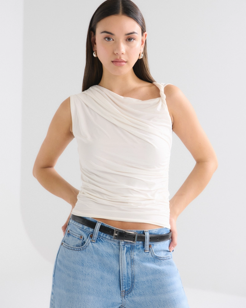 Asymmetrical Scarf Sweater Tank