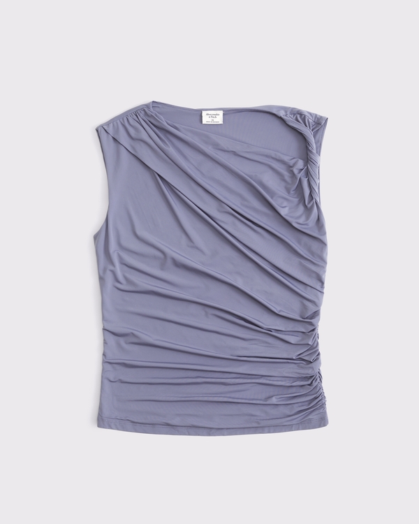 Draped Twist Top, Blue view 1