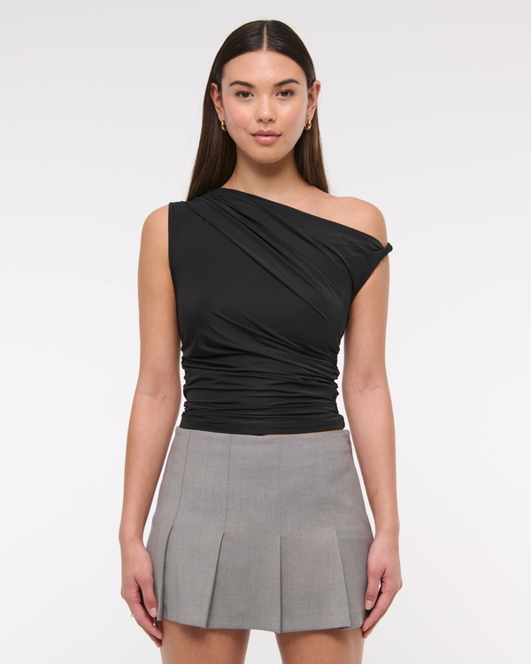 Draped Twist Top, Black view 1