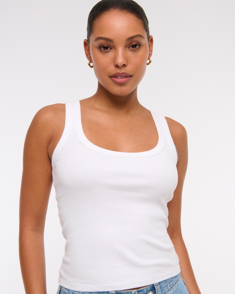 2-Pack Essential Cropped Squareneck Rib Tank