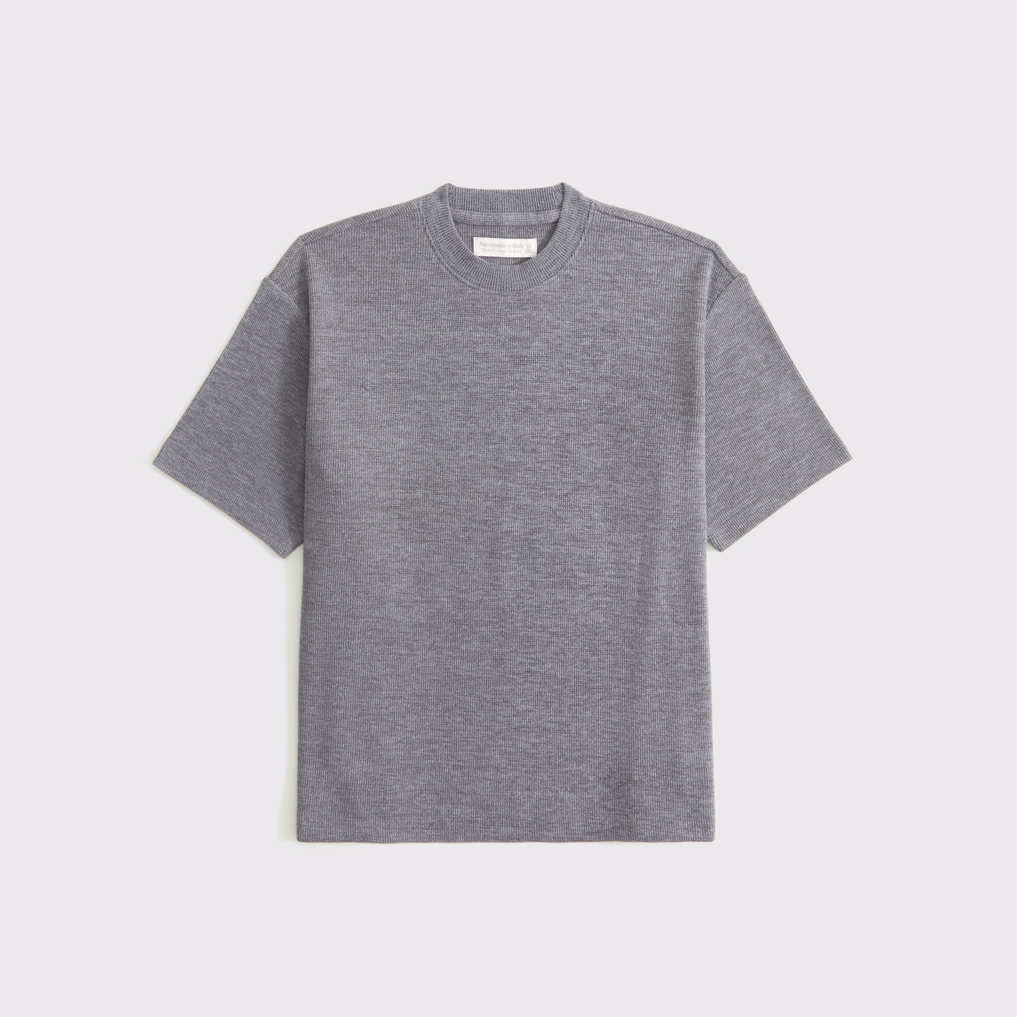 Abercrombie & Fitch Short-sleeve Lounge Micro-waffle Top In Gray