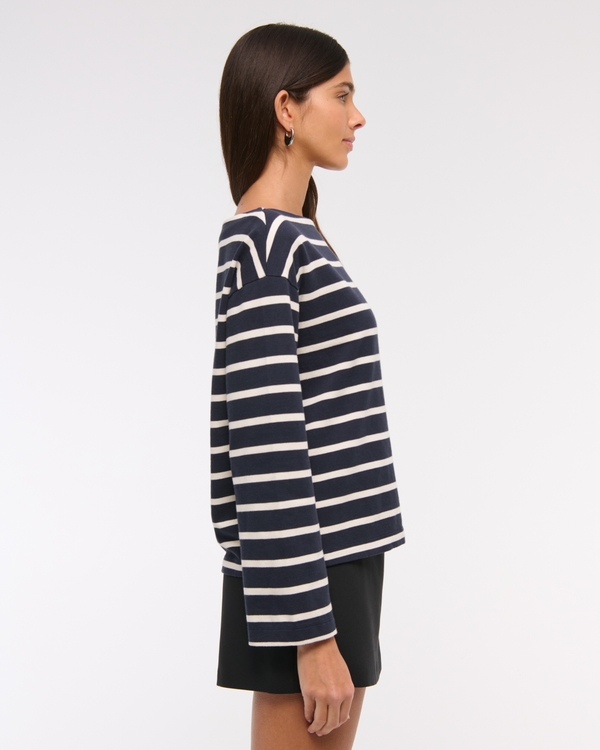 Long-Sleeve Heavyweight Jersey Slash Tee