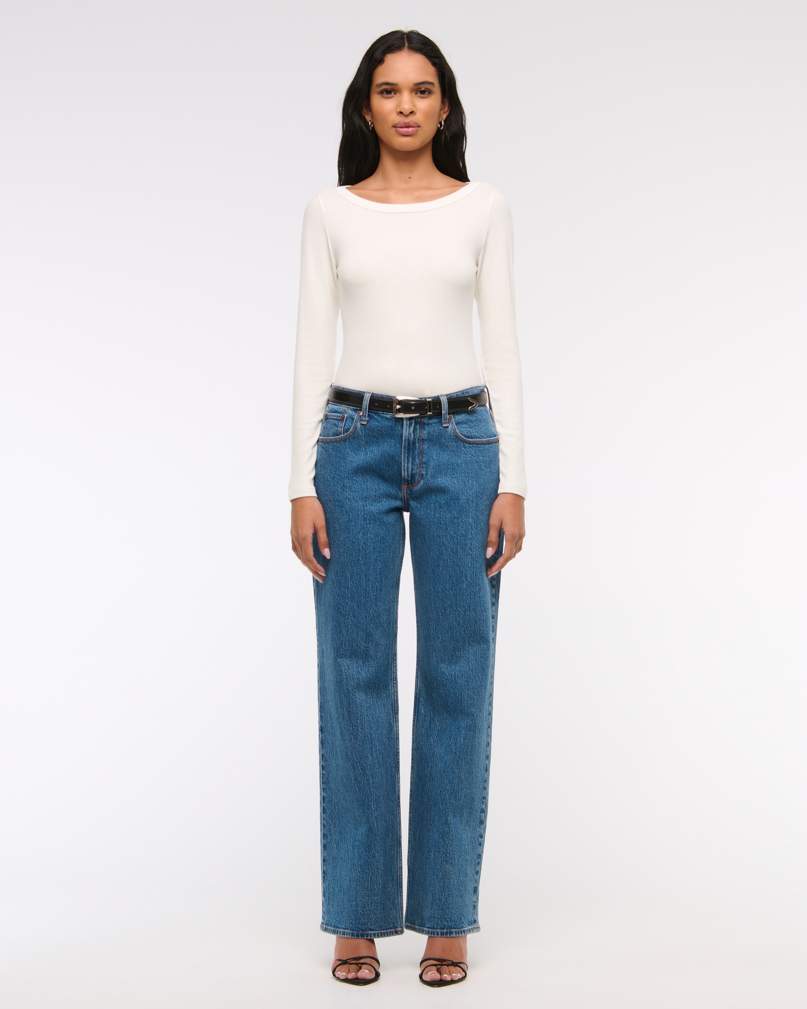 Long-Sleeve Boatneck Featherweight Rib Top